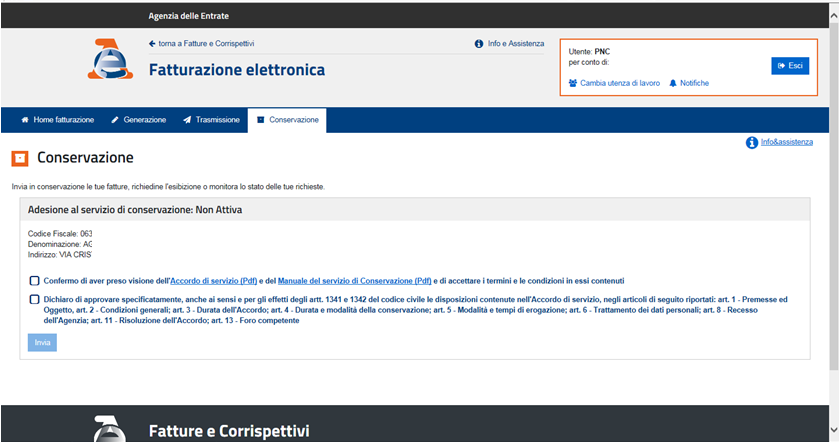 Aree tematiche Il servizio di conservazione elettronica